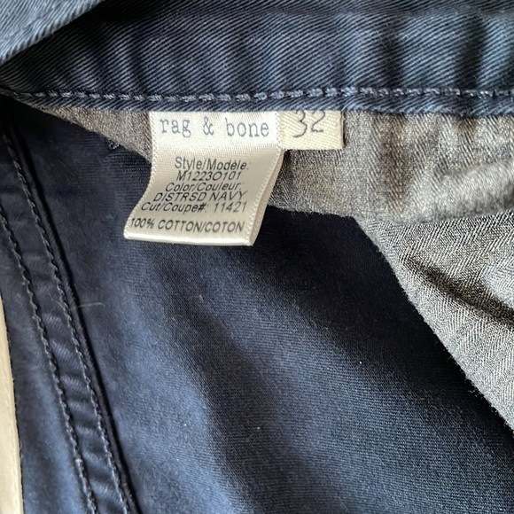 Rag & Bone standard issue Fit 2 Slim Leg navy blue slacks size 32 button fly - Picture 6 of 6
